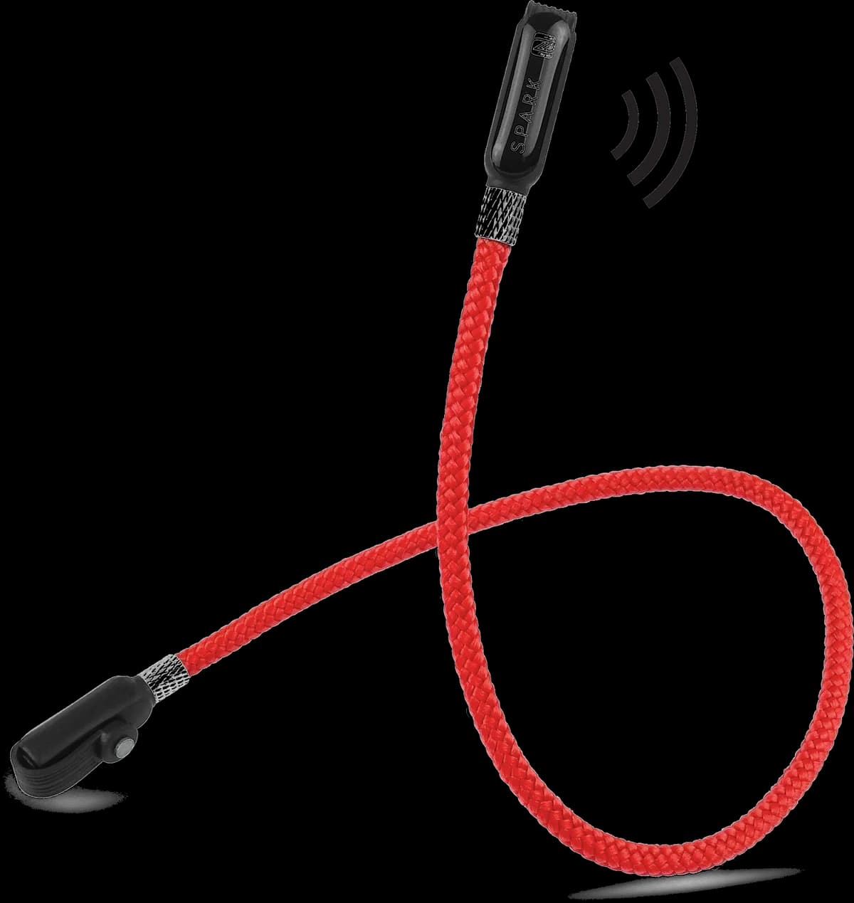 Cordon SPARK 2.0 rouge tressé avec embout NFC et fermeture magnétique, accessoire pour écouteurs filaires